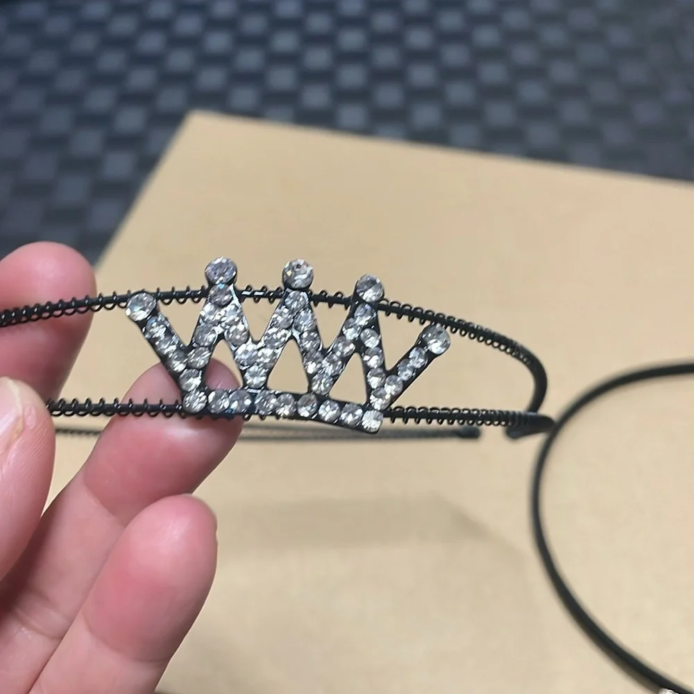 3 Head bands crown , red white & blue, rose gold colored jeweled & blue …